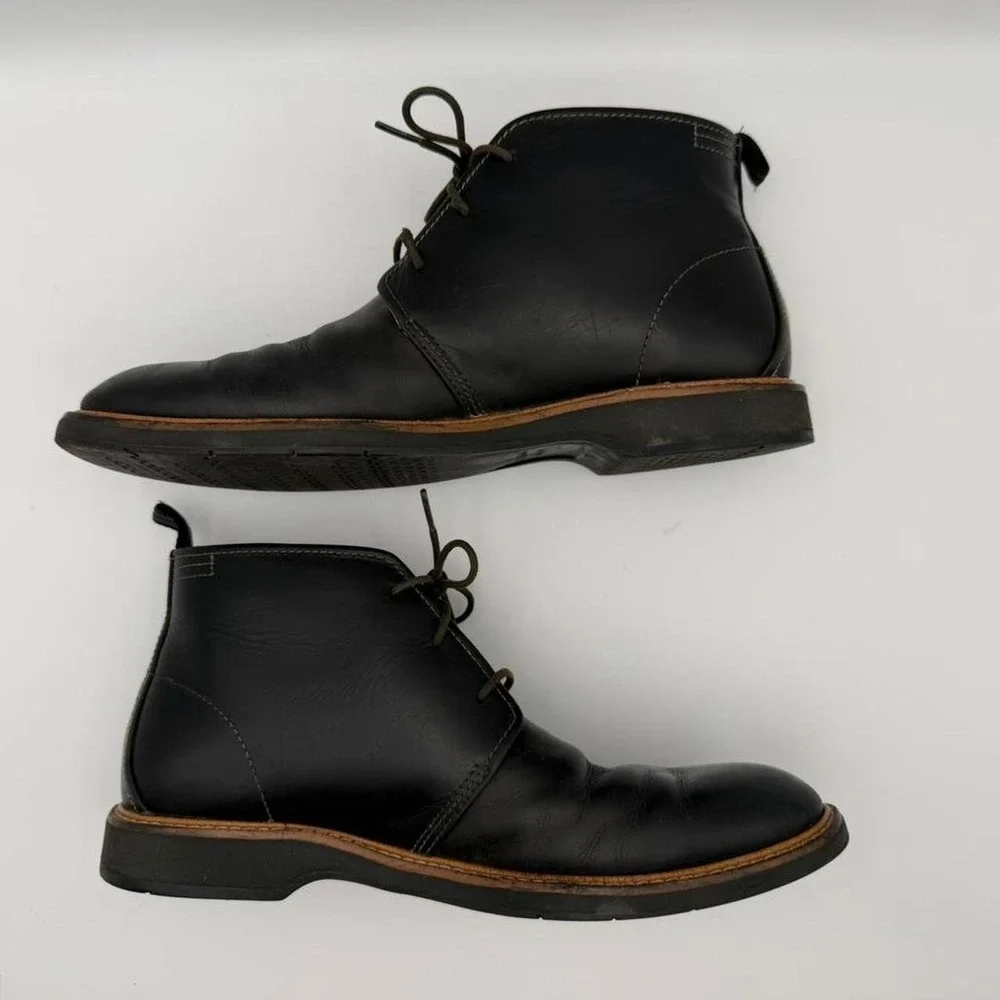 Cole Haan black brown leather chukka boots men's 8.5 minimalist casual